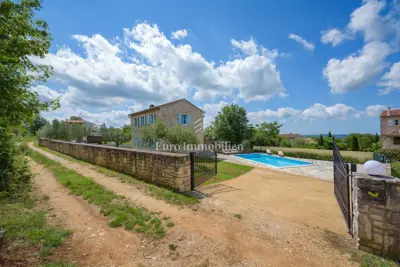 Kamena vila 110 m², Poreč okolica, bazen i pogled na more - 18