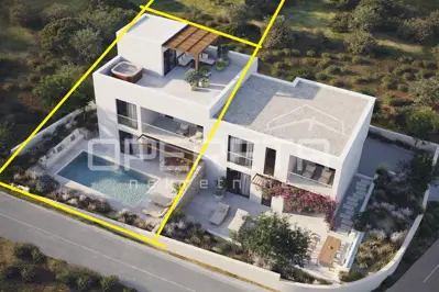 Modern duplex house with pool and rooftop terrace in Vodice