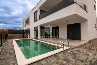Krk, Malinska, luxury semi-detached house with pool, sea view - 4