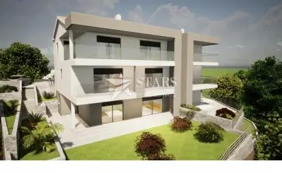 Krk, Omišalj - novogradnja, apartman 1S+DB s pogledom na more