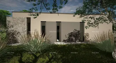 Prodaja - građevinsko zemljište s projektom za izgradnju vile prizemnice, Žminj V1 - 5