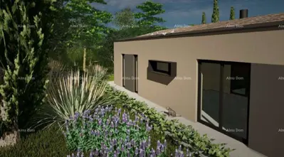 Prodaja - građevinsko zemljište s projektom za izgradnju vile prizemnice, Žminj V1 - 6