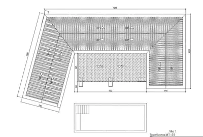 Prodaja - građevinsko zemljište s projektom za izgradnju vile prizemnice, Žminj V1 - 3