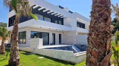 Kuća 220 m², Stara Novalja - pogled na more i bazen