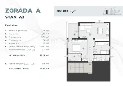 Wohnung 75 m², Fažana - luxuriöser Komplex mit Pool - 7