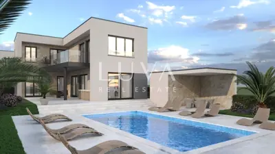 Haus 200 m², Peroj - Pool und Meerblick