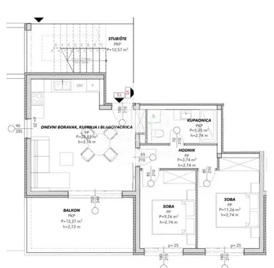 Apartment 59.72 m², Saldun on Čiovo, sea view and view of the bay - 2