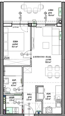 Stan 46 m², Globetka, Čakovec - lođa 10 m² - 6