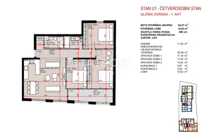 Zagreb, Kvatrić - Stan u visokokvalitetnoj novogradnji 105,49 m²