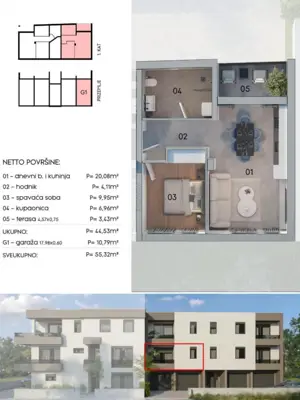 Stan 55 m², Kaštanjer, Pula - novogradnja s garažom - 6