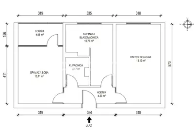 Stan, 2 sobe, Siget, lift i loggia - 16