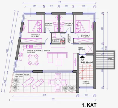 Wohnung 145 m², Medulin - 2 Schlafzimmer und Terrasse - 5