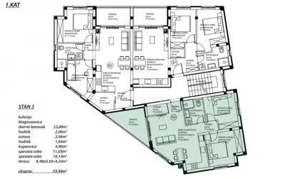 Apartment 64.2 m², Peroj - new build, terrace and garage - 24