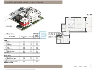 Apartment S06 78 m² Sabunike, Privlaka