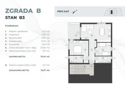 Stan B3 – Zgrada B (Prvi kat) - 7