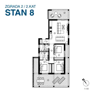 Murter, Jezera, penthouse, 109.41 m², sea view - 3