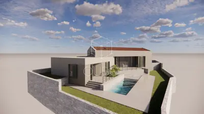 Rovinj area - modern house under construction with pool - 3