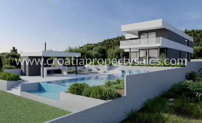 Vila 386 m², Kaštela - panoramski pogled na Kaštelanski zaljev