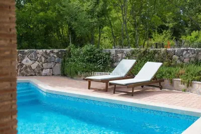 Stone villa 160 m², Dobrinj - pool and garden area - 2