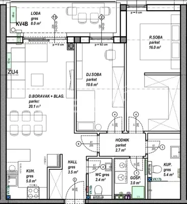 Apartment 69 m², Čakovec Globetka - loggia and choice of finishes - 6