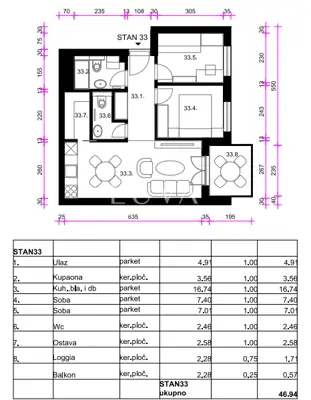 Stan 46,9 m², Resnik - 2S+DB u novom projektu - 7