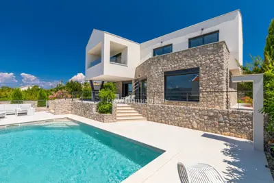 Vila na Krku, Šotovento, pogled na more i privatnost