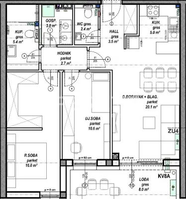 Apartment 69 m², Globetka, Čakovec - loggia and choice of finishes - 6