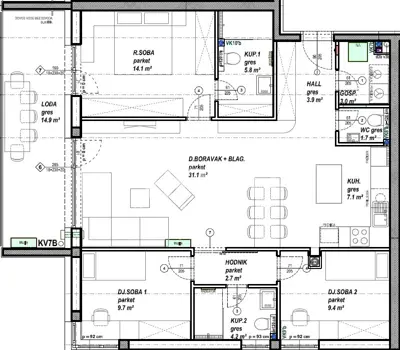 Stan 93 m², Globetka, Čakovec - lođa 15 m² - 6