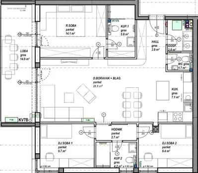 Apartment 93 m², Čakovec Globetka - loggia 15 m² - 6