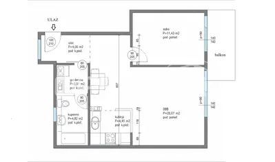 Apartment 54 m², Trešnjevka - Sjever, balcony and storage room - 10