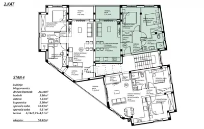 Apartment 60 m², Peroj - sea view and terrace - 24