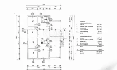 Kuća 222 m², Vir - 4 apartmana i terasa - 24