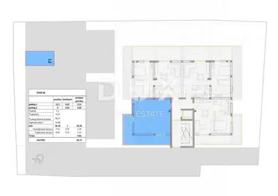 Wohnung 48,7 m², Nin - 1 Schlafzimmer, Terrasse - 12