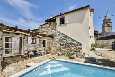 Pazin, surrounding area, stone beauty with two pools