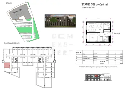 Resnik, Stan 22, Stan na drugom katu novogradnje, 35 m² - 12