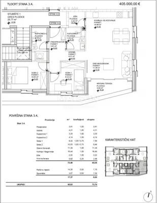 Stan 74 m², Cres centar - krovna terasa i lift - 9