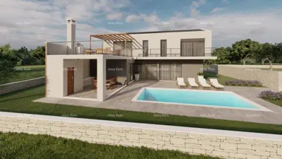 Građevinsko zemljište s projektom vile s bazenom, Rebići.