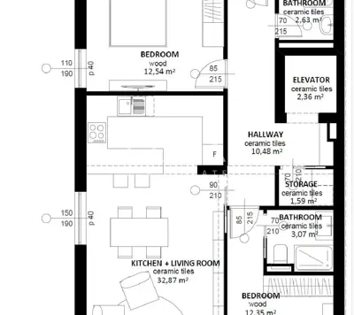 Wohnung 85 m², Lozica - am Meer, Loggia und 2 Schlafzimmer - 13