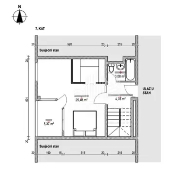 Martinovka - adaptiran dvoetažni 4-S stan, 128.5 m², 2 lođe - 22