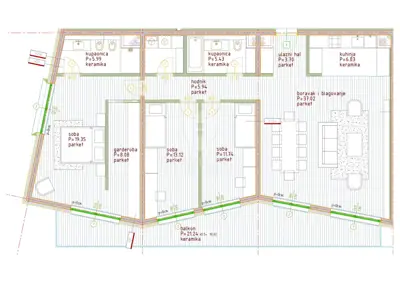 Stan 145 m², Poreč - pogled na more i balkon - 16