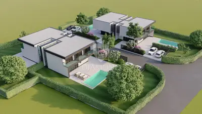 Baugrundstück, Umag - Genehmigung für ein Doppelhaus mit Pools - 8