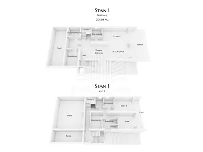 House 383 m², Pantovčak, project for 3 apartments - 7