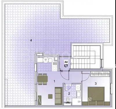 Penthouse 53 m², Trogir - quiet location and sea view - 3