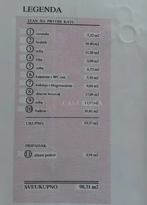 Stan 77 m², Gornji Zamet - 3 spavaće sobe, balkon - 10