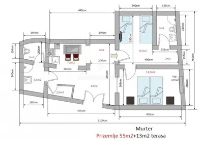 Stone house, Murter - old part, sea view and 4 apartments - 20