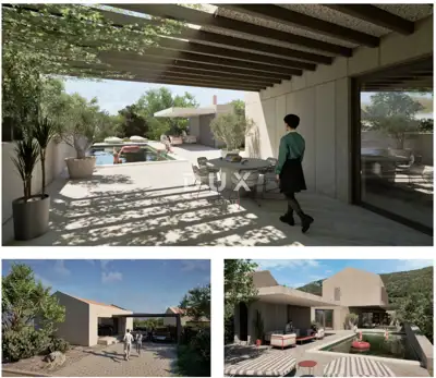 Building land 2,019 m², Oprtalj - project for three villas - 3