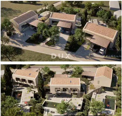 Building land 2,019 m², Oprtalj - project for three villas - 2