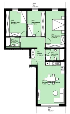 Wohnung 104,83 m², Žitnjak - 4 Zimmer, 2 Gärten - 12