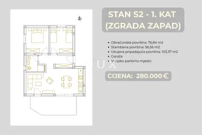 Apartment 76.8 m², Brodarica - 2 bedrooms and terrace - 5
