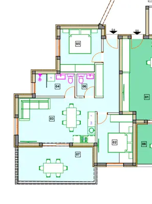 Apartment 75 m², Vodice - 2 bedrooms and terrace - 2
